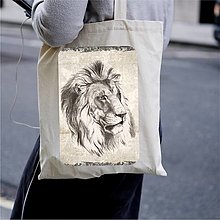 Nákupné tašky - Taška 100% bavlnené plátno / Lev No.1 - 12383927_