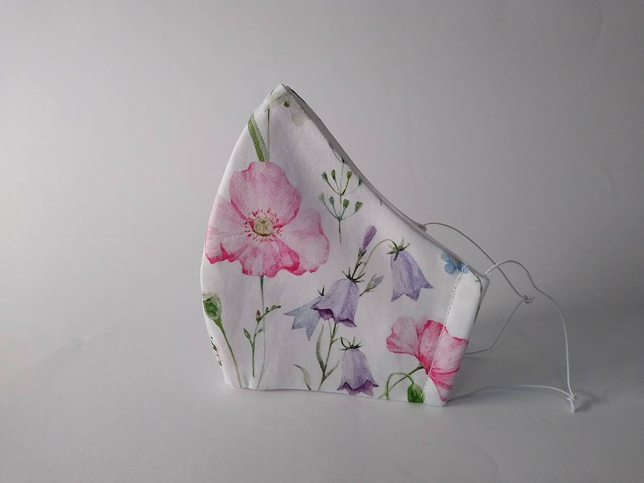 Dizajnové rúško lúčne kvety prémiové tvarované dvojvrstvové