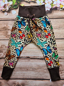 Detské oblečenie - Tepláčiky - leopard motýle - 12389258_