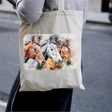 Nákupné tašky - Taška 100% bavlnené plátno / Kone No.1 - 12388830_