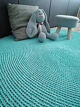 Úžitkový textil - Okrúhlý háčkovaný koberec MINT - 12389515_