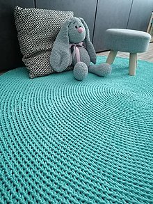 Úžitkový textil - Okrúhlý háčkovaný koberec MINT - 12389515_