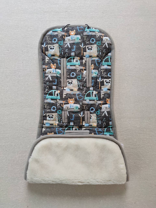 Detský textil - Vlnienka MERINO podložka OYSTER ZERO Autíčka 100% wool - 12392919_