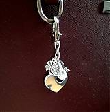 Kľúčenky - Kľúčenka "srdce" s minerálovým anjelikom (Jadeit vínový) - 12392797_