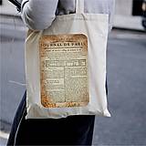 Nákupné tašky - Taška 100% bavlnené plátno / Journal de paris - 12393552_