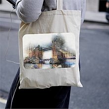 Nákupné tašky - Taška 100% bavlnené plátno / Londýn No.1 - 12396006_