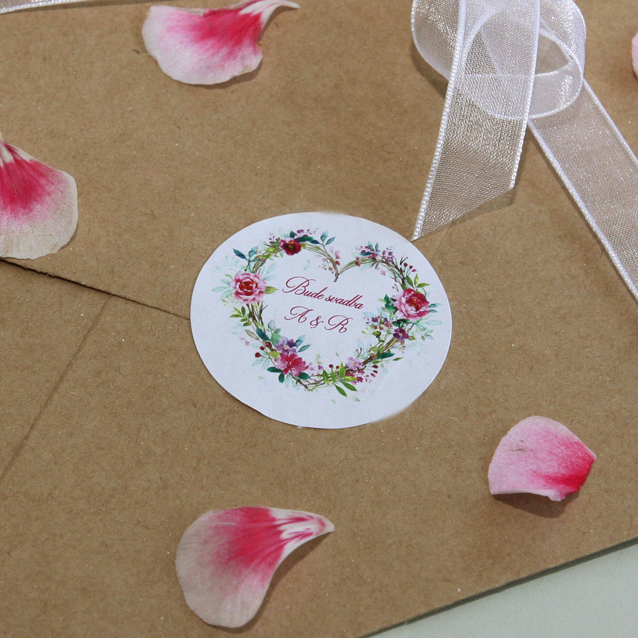 Okrúhla samolepka na obálku, výslužku  - cena za set 24 ks