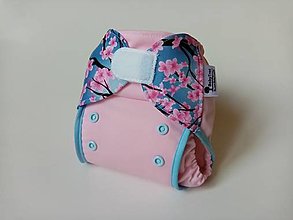 Detské doplnky - Novorodenecké Vrchné PUL plienkové nohavičky s kridelkami (veľ. XS-S) "Sakura" - 12392705_