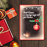 Grafika - Vianočná pohľadnica ohňostroj a guľa - 12394781_