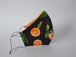 Rúška - Dizajnové rúško pomaranč tvarované dvojvrstvové - 12396369_
