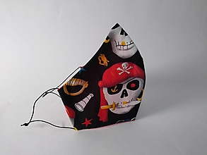 Rúška - Dizajnové rúško pirát tvarované dvojvrstvové - 12399598_