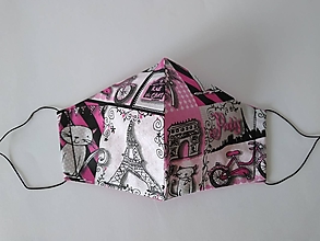 Rúška - Dizajnové rúško Le chat pink tvarované dvojvrstvové - 12400117_