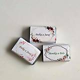 Darčeky pre svadobčanov - Svadobné mini čokoládky - kvietky - geometrické - 12397625_