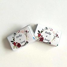 Darčeky pre svadobčanov - Svadobné mini čokoládky - kvietky - kruh (Kvietky č.5) - 12397641_
