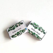 Darčeky pre svadobčanov - Svadobné mini čokoládky - kvietky - pás (Kvety1) - 12397784_