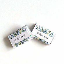 Darčeky pre svadobčanov - Svadobné mini čokoládky - kvietky - pás (Kvety2) - 12397788_