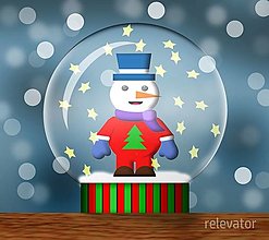 Grafika - Snežítko(grafika) vianočné (snehuliak) - 12398443_