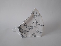 Rúška - Dizajnové rúško mramor biele tvarované dvojvrstvové - 12400687_