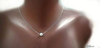 Náhrdelníky - Stieborný 925 náhrdelník s rieční perlou - 12403877_