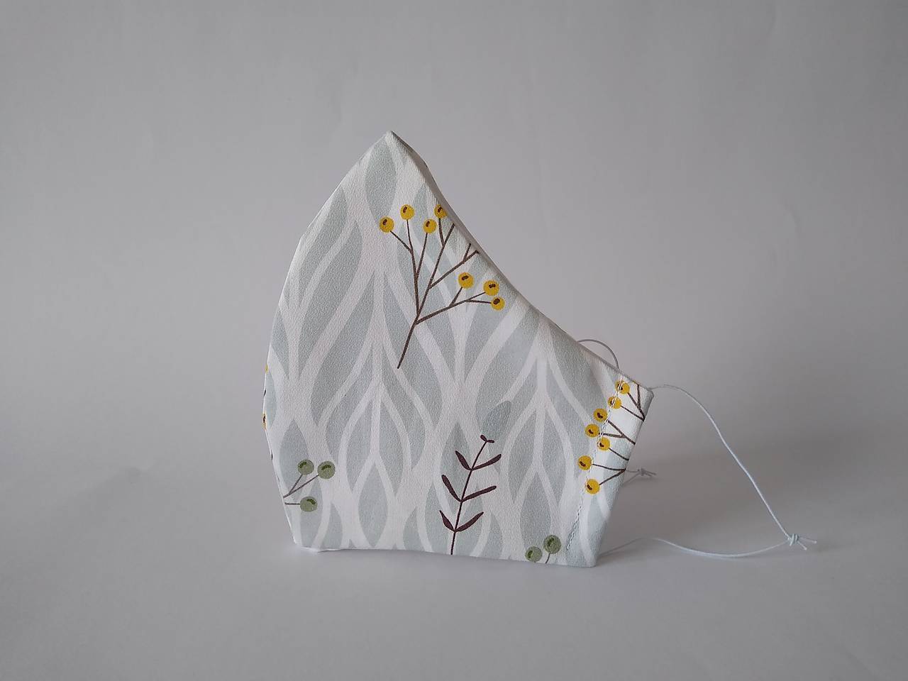 Dizajnové rúško bobule prémiová bavlna antibakteriálne s časticami striebra dvojvrstvové tvarované