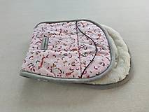 Detský textil - Podložka do kočíka PEG PEREGO 100% Merino zvieratká francúzsky dizajn ružové - 12409183_