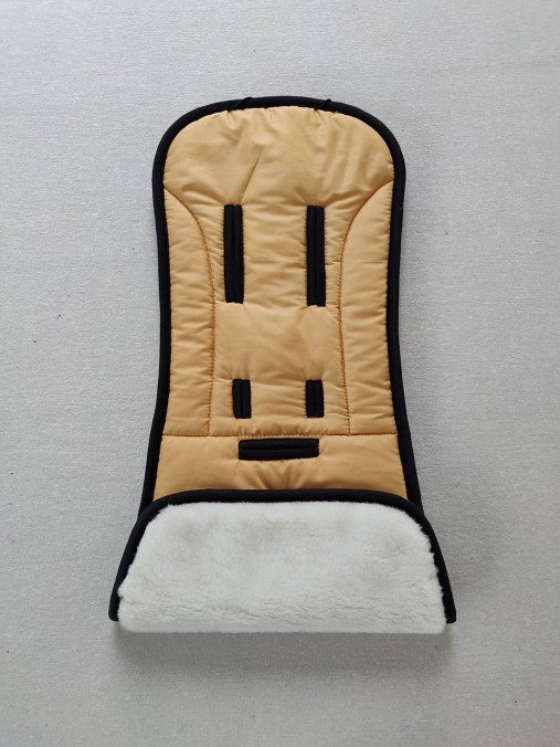 Detský textil - Vlnienka podložka OYSTER ZERO 100% wool MERINO horčicová MUSTARD čierny lem - 12409274_