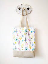 Nákupné tašky - Taška akvarelové kvety - 12406517_