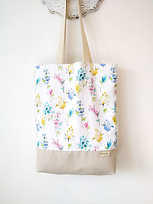 Nákupné tašky - Taška akvarelové kvety - 12406513_