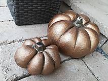 Dekorácie - Jesenná dekorácia - Tekvičky (Malá  - Meď/Bronz) - 12413399_