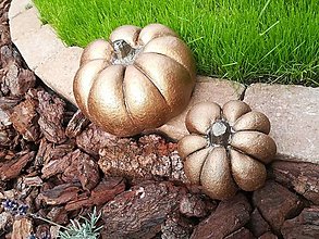 Dekorácie - Jesenná dekorácia - Tekvičky (Veľká  - Meď/Bronz) - 12413403_