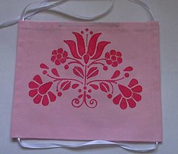 Rúška - Rúško ručne maľované (Ružový folk kvet 2) - 12410916_