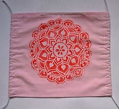 Rúška - Rúško ručne maľované (Ružový folk kruh 1) - 12410918_