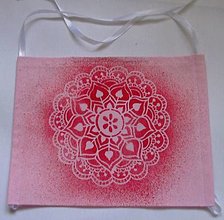 Rúška - Rúško ručne maľované (Ružový folk kruh 2) - 12410919_