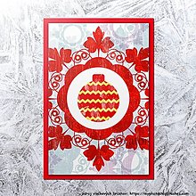 Papiernictvo - Vianočná pohľadnica vločka (vianočná guľa cik cak) - 12411142_