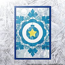Papiernictvo - Vianočná pohľadnica vločka (vianočná guľa hviezdičková) - 12411144_