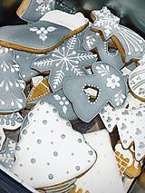 Dekorácie - Vianočné medovníčky - sivé - 12417021_