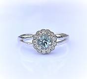 Prstene - Zásnubný prsteň s akvamarínom - 12414674_