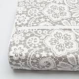 Úžitkový textil - Biela pavučinková čipka na sivej  - obliečka na anatomický vankúš (veľkosť M) - 12413966_