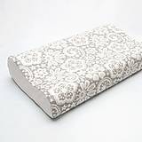 Úžitkový textil - Biela pavučinková čipka na sivej  - obliečka na anatomický vankúš (veľkosť M) - 12413967_