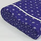Úžitkový textil - Slivkovo modrá s bielym vzorom - obliečka na anatomický vankúš - 12415203_