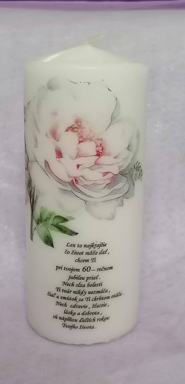 Sviečka ručne zdobená k . 60 .(15)