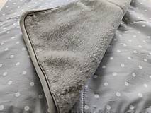 Úžitkový textil - Vlnienka Deka /prikrývka 100% ovčie rúno MERINO Top super wash BODKA GREY šedá - 12422204_
