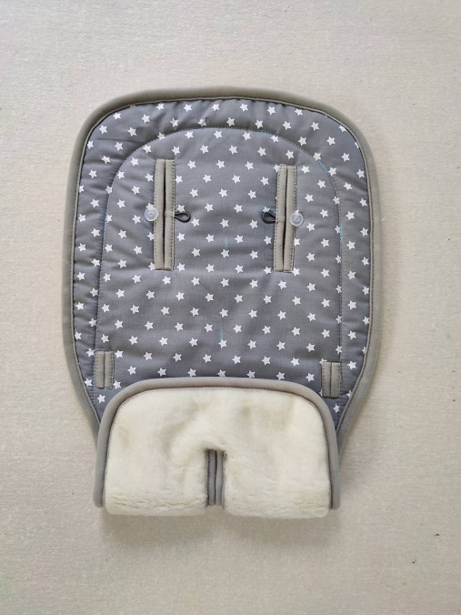 Detský textil - Vlnienka podložka do kočíka Baby Design Husky 2019 100 % Merino Top Super wash Hviezdičky šedé - 12421542_