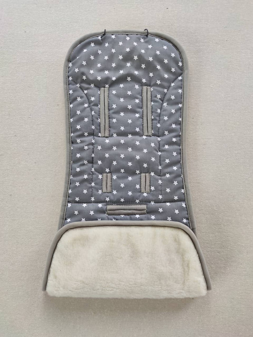 Detský textil - Vlnienka podložka OYSTER ZERO 100% wool MERINO TOP super wash Hviezdičky šedé - 12421586_