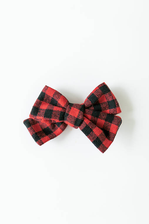  - Flanelka čierno-červená (mini mašľa) - 12421360_