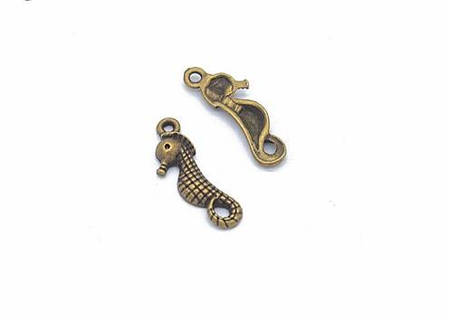 Komponenty - Prívesok / medzikus morský koník 8 x 23 mm, 1 ks (farba bronz) - 12420224_