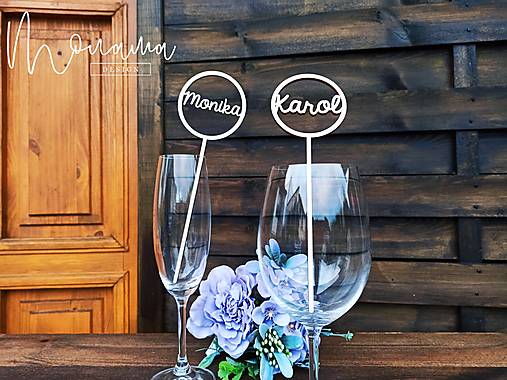 Úložné priestory & Organizácia - Svadobná drevená menovka THEA - 12421935_