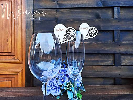 Úložné priestory & Organizácia - Svadobná drevená menovka SAGA - 12422184_