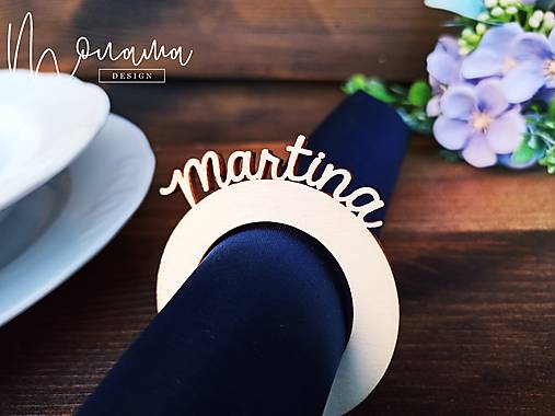 Úložné priestory & Organizácia - Svadobná drevená menovka TIANA - 12422222_