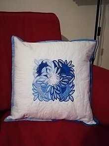 Úžitkový textil - Chryzantéma (Modrá) - 12419665_